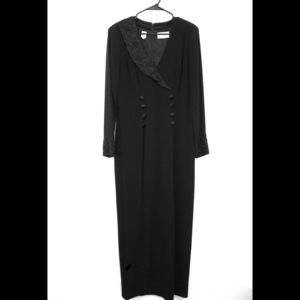 Oleg Cassin - Black Tie ; L/S Long Black Dress
